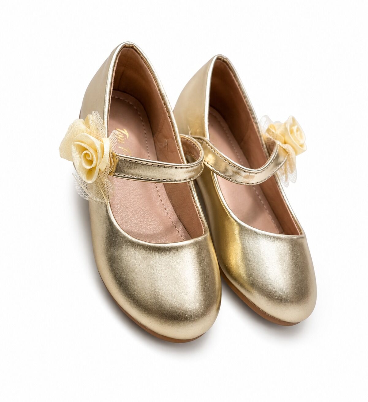 Chaussures Dorées Fleurs